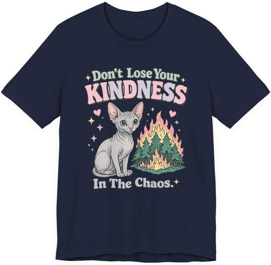 Don't Lose Your Kindness In The Chaos Tee in Navy, front | Color: Navy