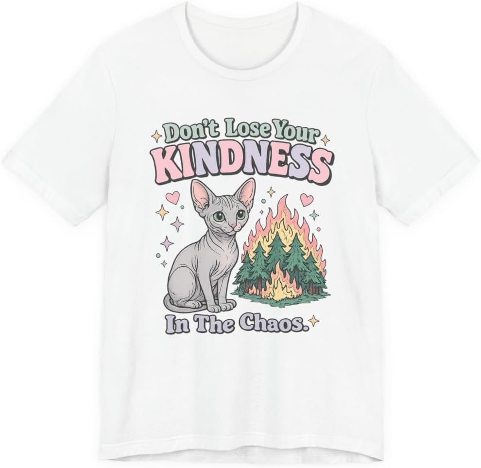 Don't Lose Your Kindness In The Chaos Tee in White, front | Color: White