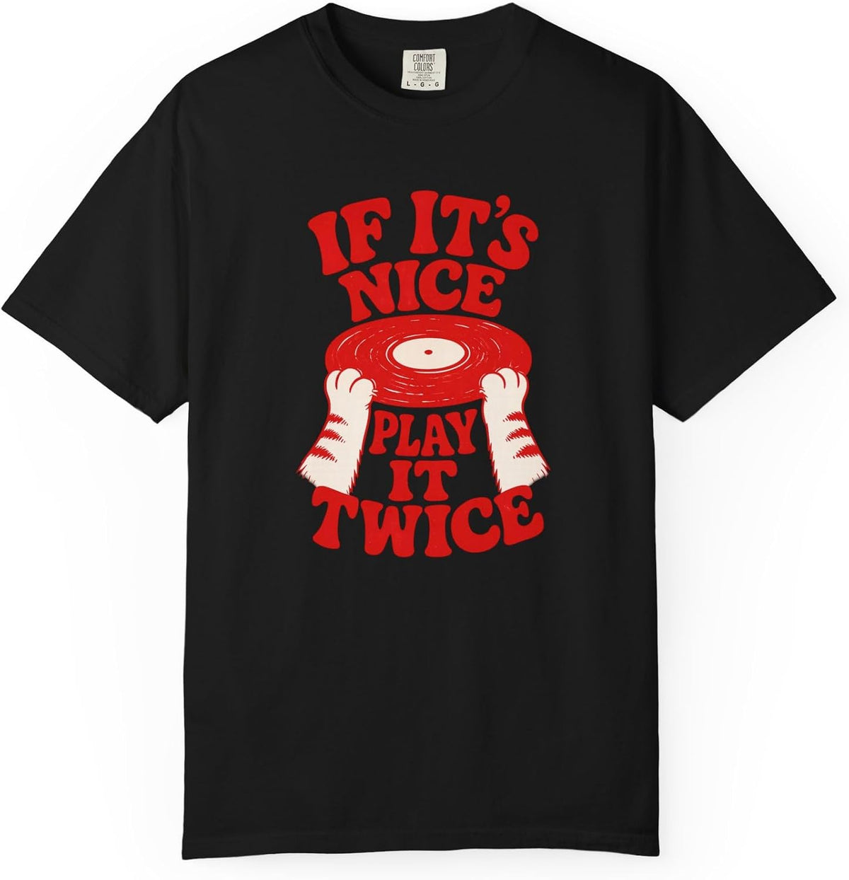 If It's Nice Play It Twice Tee in Black, detail | Color: Black