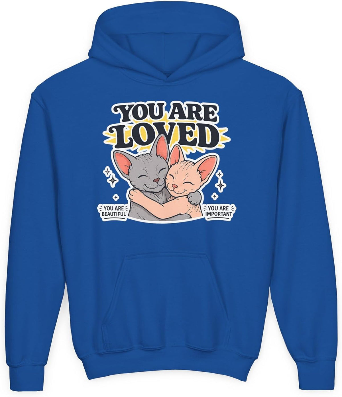 You Are Loved Youth Hoodie in Royal Blue, front | Color: Royal Blue